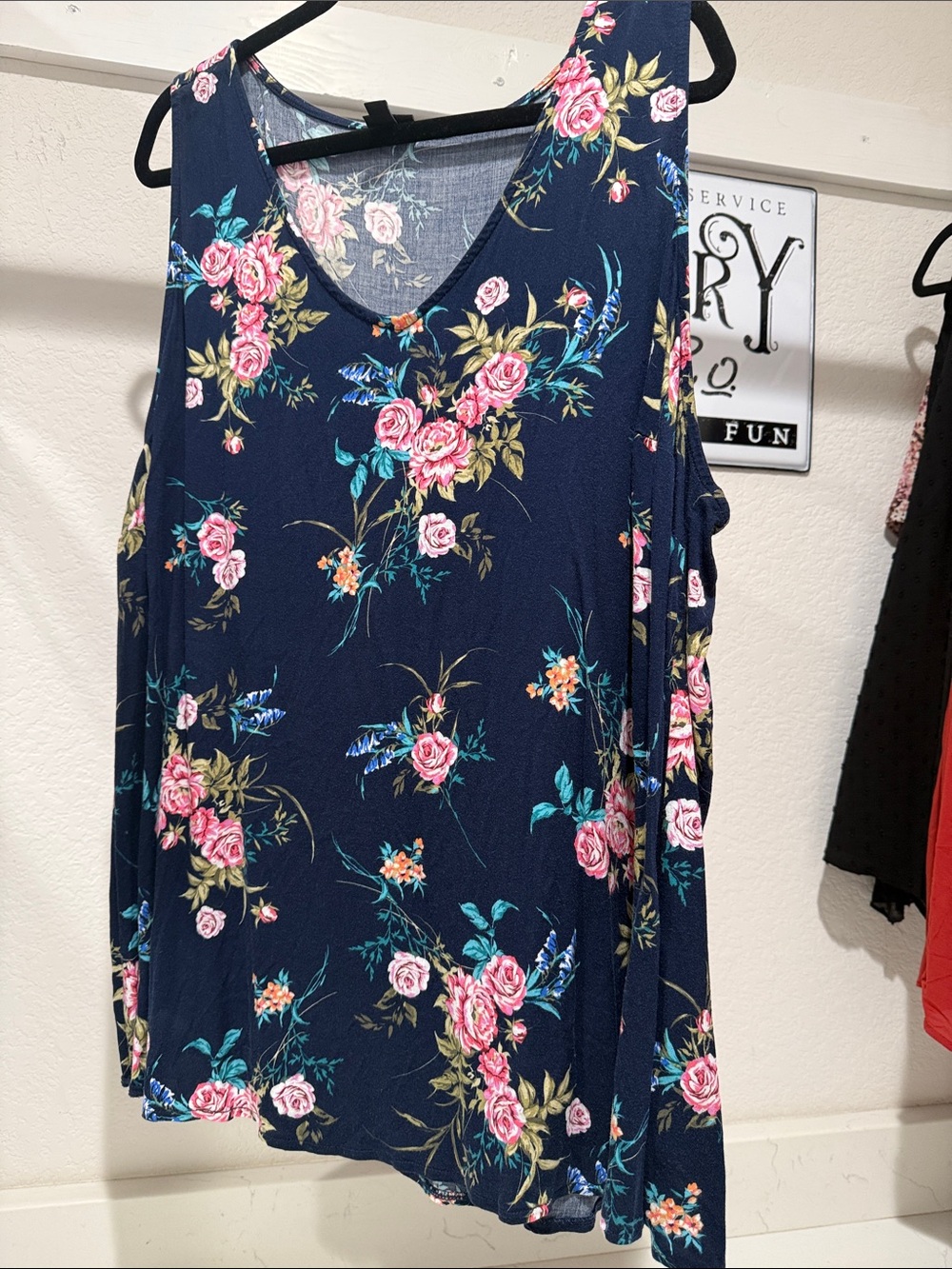 torrid Navy Floral Cold-Shoulder Tank Top